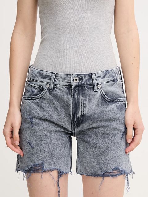 Pepe Jeans szorty jeansowe bawełniane REGULAR SHORT MW DISTRESSED - zdjęcie produktu nr 2