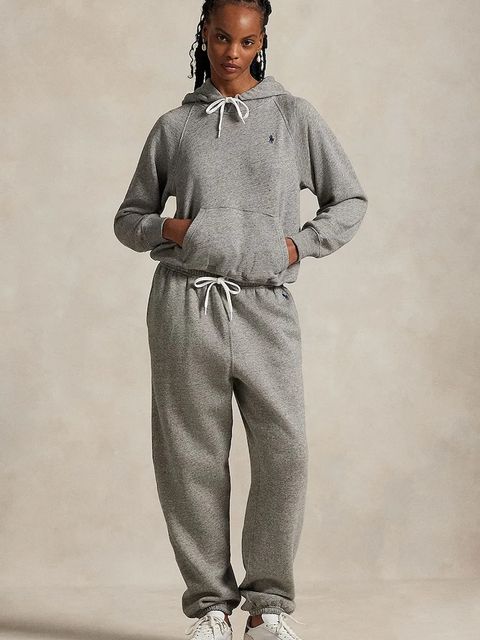 Polo Ralph Lauren bluza damska kolor szary z kapturem gładka 211971691