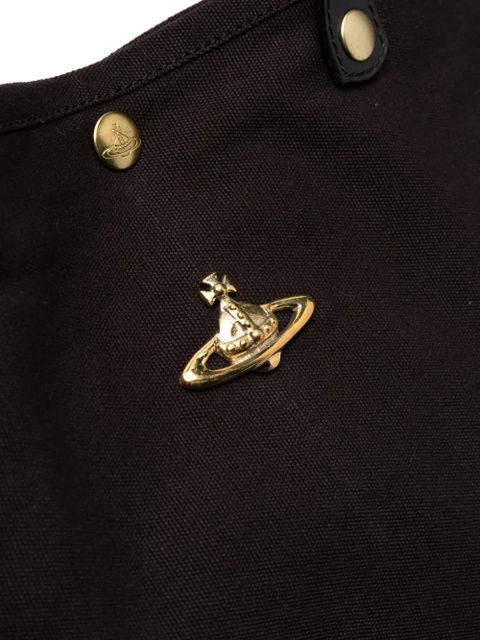 Vivienne Westwood Orb-plaque canvas tote bag - Black