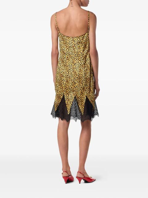 Versace Cheetah allover silk slip dress - Yellow - zdjęcie produktu nr 2