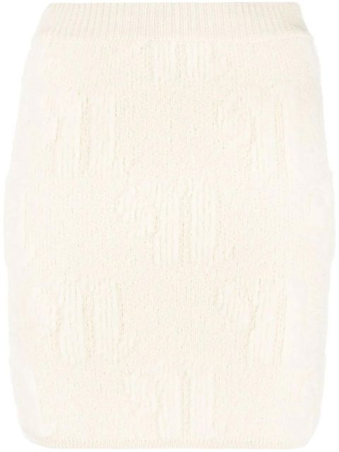 Nanushka logo-motif knitted mini skirt - Neutrals - zdjęcie produktu nr 1