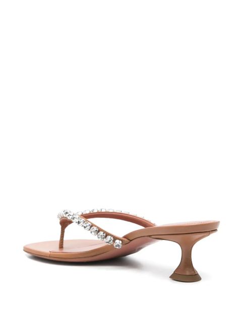 Amina Muaddi 60mm leather sandals - White