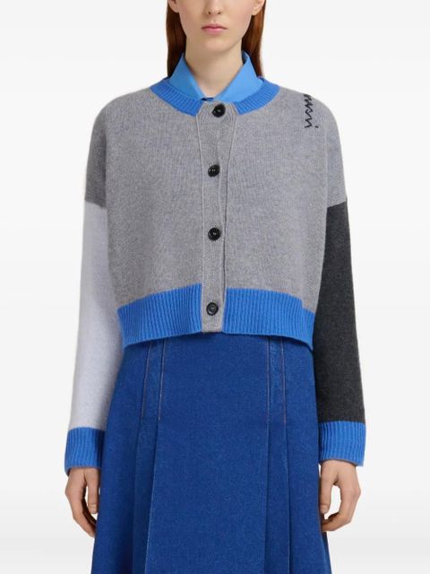 Marni colour-blocked cropped cardigan - BLN38 INOX - zdjęcie produktu nr 2