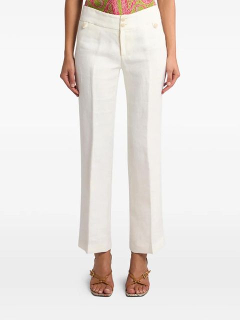 ETRO Pegaso-buttons trousers - White