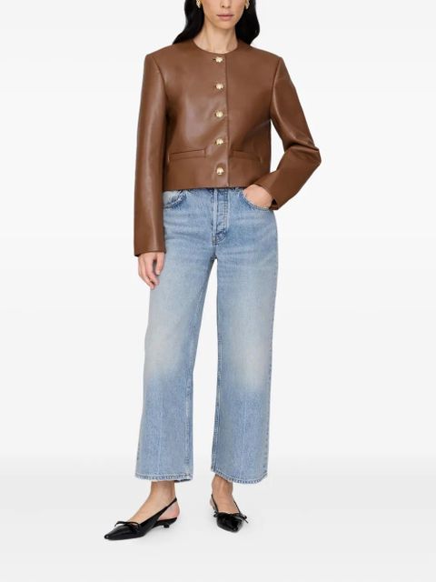 ANINE BING button-fastening leather jacket - Brown - zdjęcie produktu nr 2
