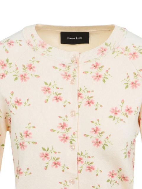 Simone Rocha floral-print cardigan - Neutrals