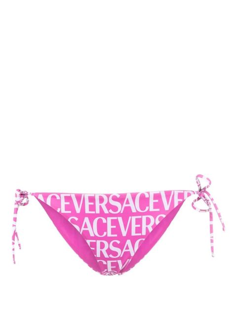 Versace logo-print tie-fastening bikini bottoms - Pink - zdjęcie produktu nr 1