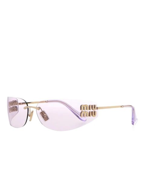 Miu Miu Eyewear logo-appliqué sunglasses - Gold - zdjęcie produktu nr 2