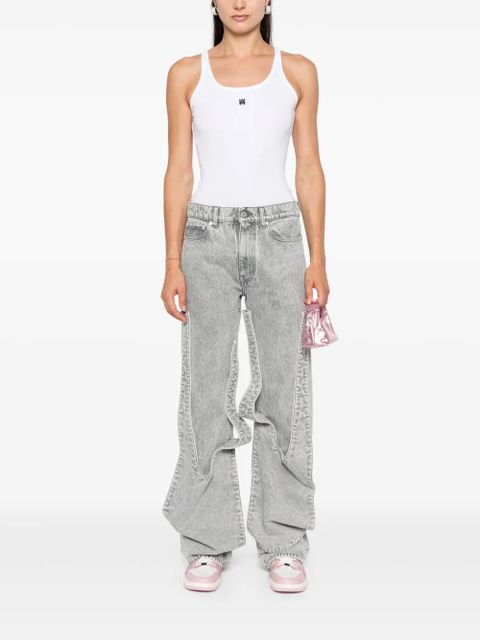 AMIRI MA embroidered ribbed tank top - White