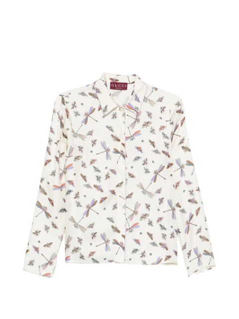 Gucci dragonfly-print shirt - Neutrals - zdjęcie produktu nr 1