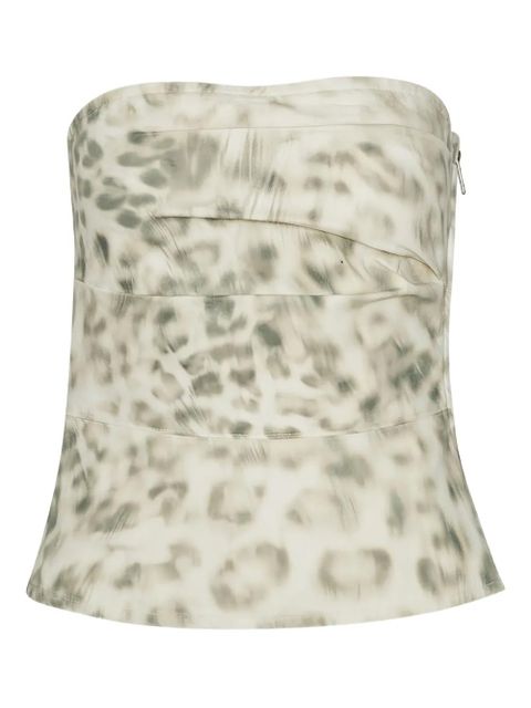ROTATE BIRGER CHRISTENSEN printed denim top - Neutrals - zdjęcie produktu nr 1