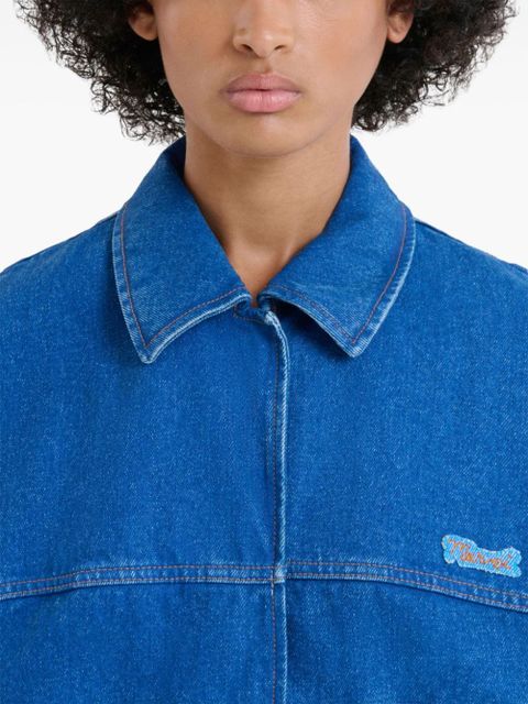 Marni short-sleeved denim jacket - Blue