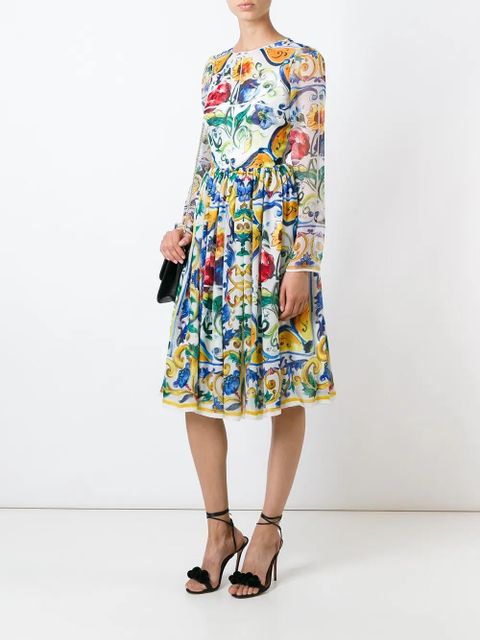 Dolce & Gabbana Majolica print brocade dress - Multicolour - zdjęcie produktu nr 2