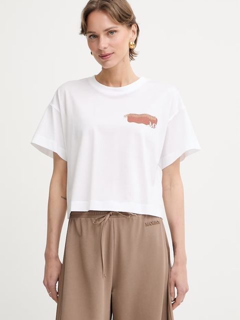 MM by Max Mara T-shirt damski bawełniany FUNALE - zdjęcie produktu nr 1