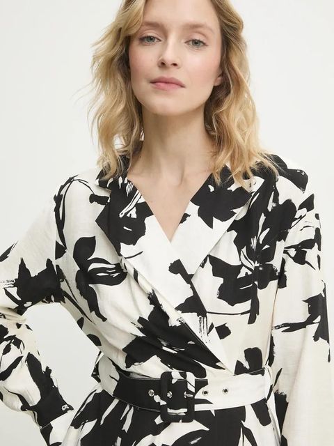 Answear.LAB sukienka kolor czarny maxi rozkloszowana