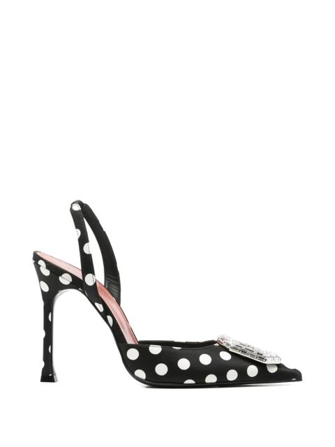 Amina Muaddi Camellia polka-dot-pattern pumps - Black - zdjęcie produktu nr 1