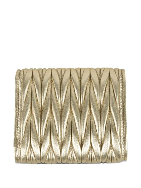 Miu Miu matelasse-effect wallet - Gold