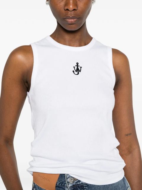 JW Anderson Anchor-embroidered tank top - White
