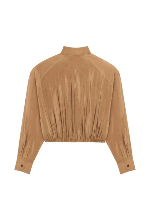 Saint Laurent Lavallière tie-neck buttoned blouse - Brown - zdjęcie produktu nr 2