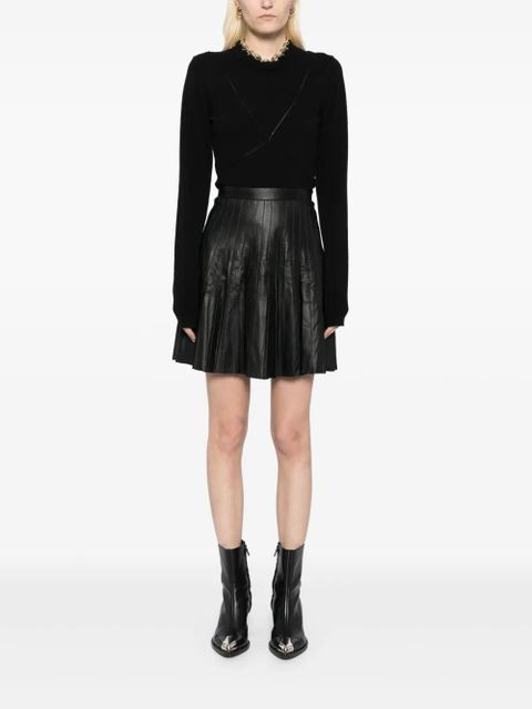 Yves Salomon pleated mini skirt - Black