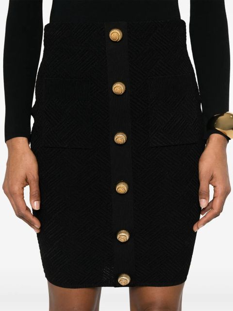 Balmain button-embellished mini skirt - Black