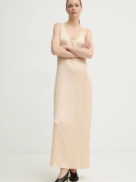Remain sukienka kolor beżowy maxi prosta 5025862284