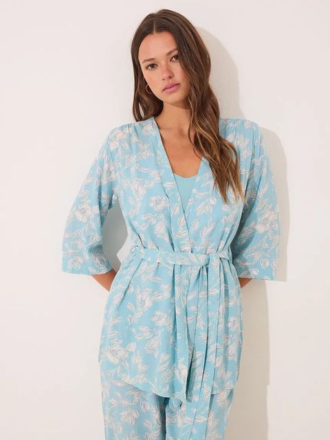 women'secret piżama damska kolor turkusowy 3592395