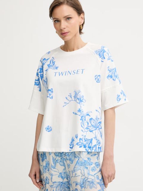 Twinset T-shirt damski z bawełną - zdjęcie produktu nr 1