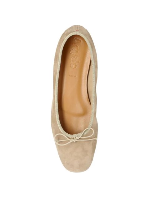 Aeyde bow suede falt pumps - Neutrals