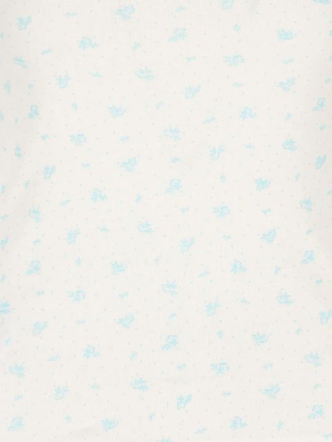 Miu Miu logo patch floral print T-shirt - Neutrals