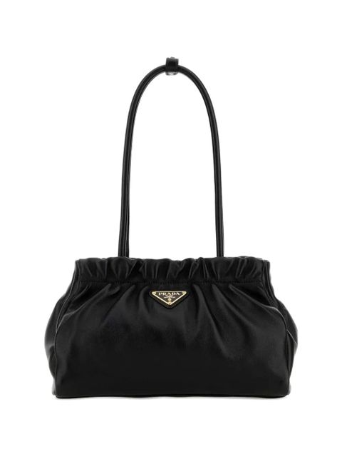 Prada ruched leather shoulder bag - Black - zdjęcie produktu nr 1