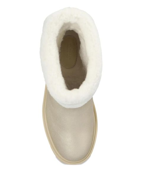 Moncler 40mm Aurea shearling-trim boots - Gold