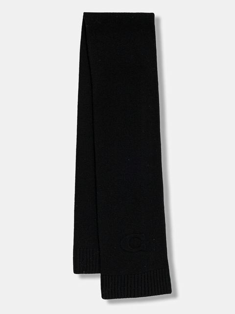 Coach szalik z dodatkiem wełny damski kolor czarny gładki 29CCL86 - zdjęcie produktu nr 1