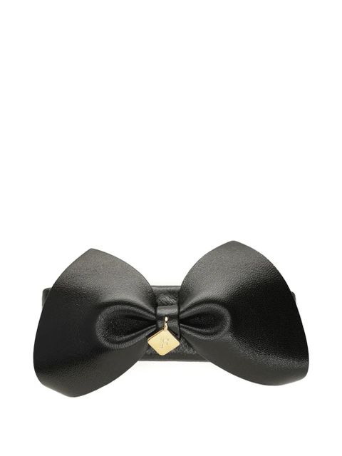 Ferragamo satin leather hair clip - Black - zdjęcie produktu nr 1
