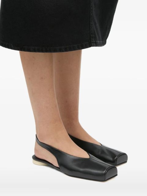 MM6 Maison Margiela square-toe slingback flat pumps - Black