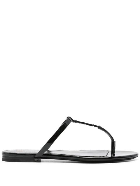 Saint Laurent Cassandra leather slides - Black - zdjęcie produktu nr 1