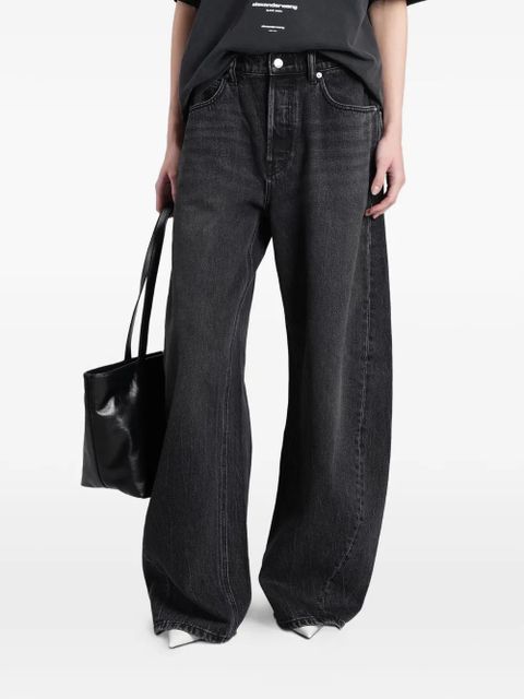Alexander Wang washed-effect barrel-leg jeans - Grey - zdjęcie produktu nr 1
