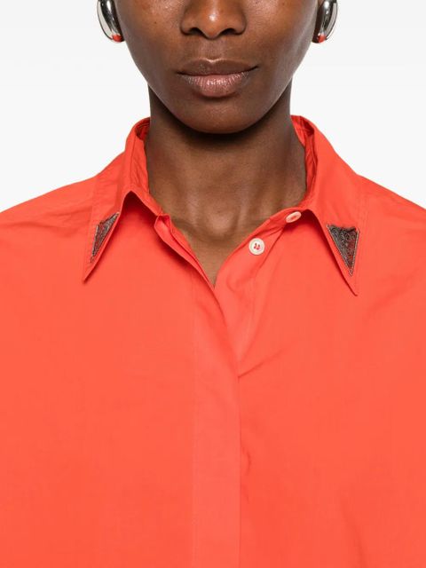 PINKO embellished-collar shirt - Orange