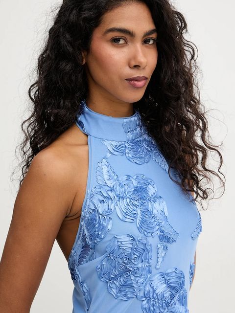 Rotate sukienka kolor niebieski mini dopasowana 1160111321