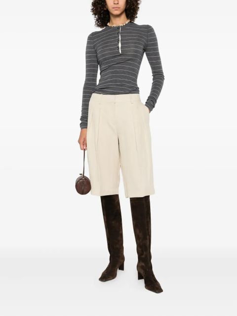 Nanushka striped button-front top - Grey