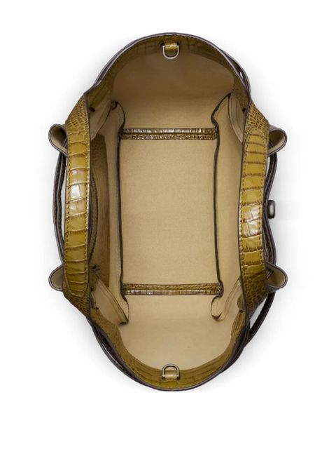 Tory Burch crocodile embossed small tote bag - Green