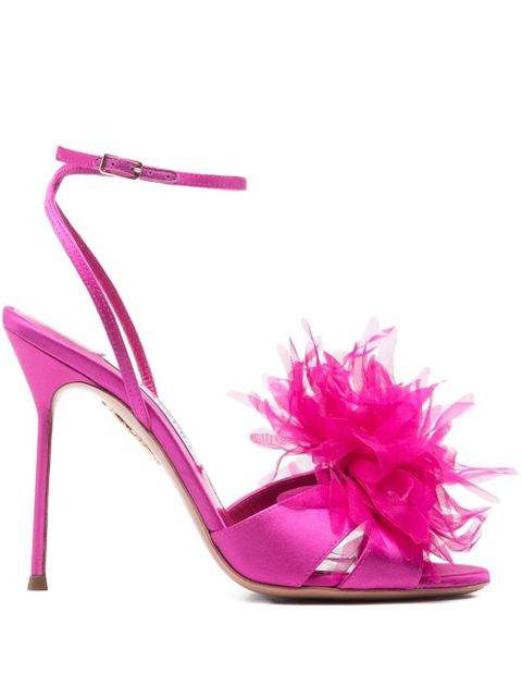 Aquazzura Poème feather-detail sandals - Pink - zdjęcie produktu nr 1