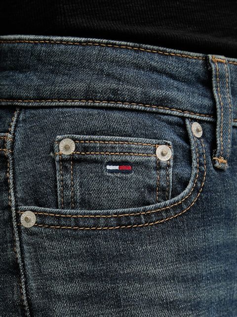 Tommy Jeans jeansy damskie kolor granatowy DW0DW21805