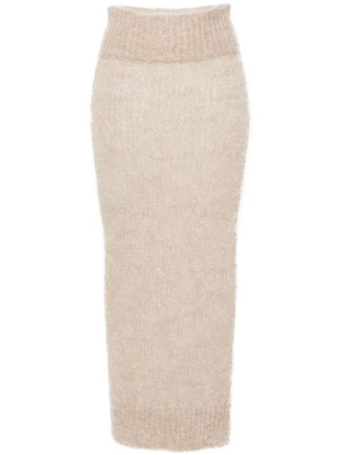 Blumarine brushed maxi skirt - Neutrals