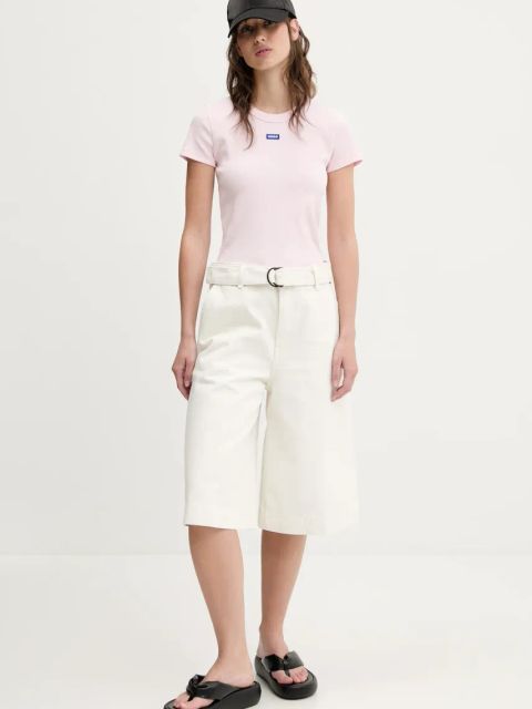 Hugo Blue t-shirt damski kolor różowy 50523924