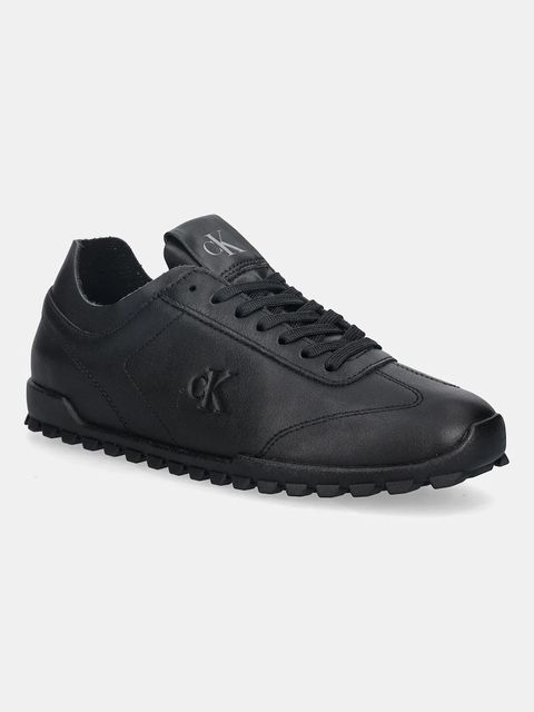 Calvin Klein sneakersy skórzane LOW PROFILE RUNNER LTH MG damskie kolor czarny YW0YW02049 - zdjęcie produktu nr 1