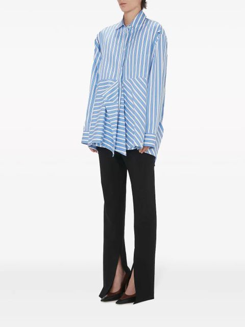 JW Anderson striped draped cotton shirt - Blue - zdjęcie produktu nr 2