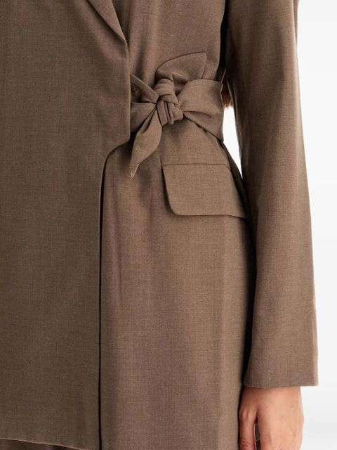GANNI wrap-design blazer - Brown