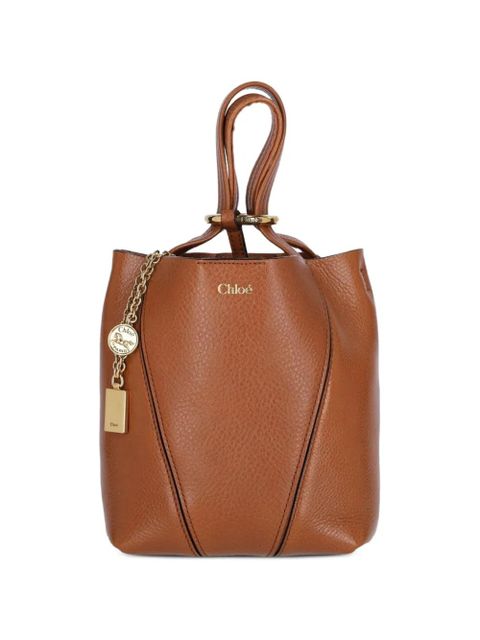 Chloé small Chloé Spin charm-detai tote bag - Brown