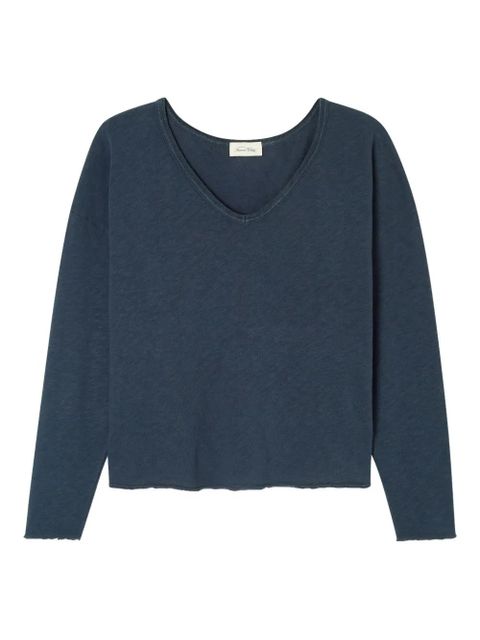 American Vintage Sonoma long-sleeve v-neck top - Blue - zdjęcie produktu nr 1